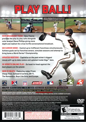 Major League Baseball 2K9 box cover back